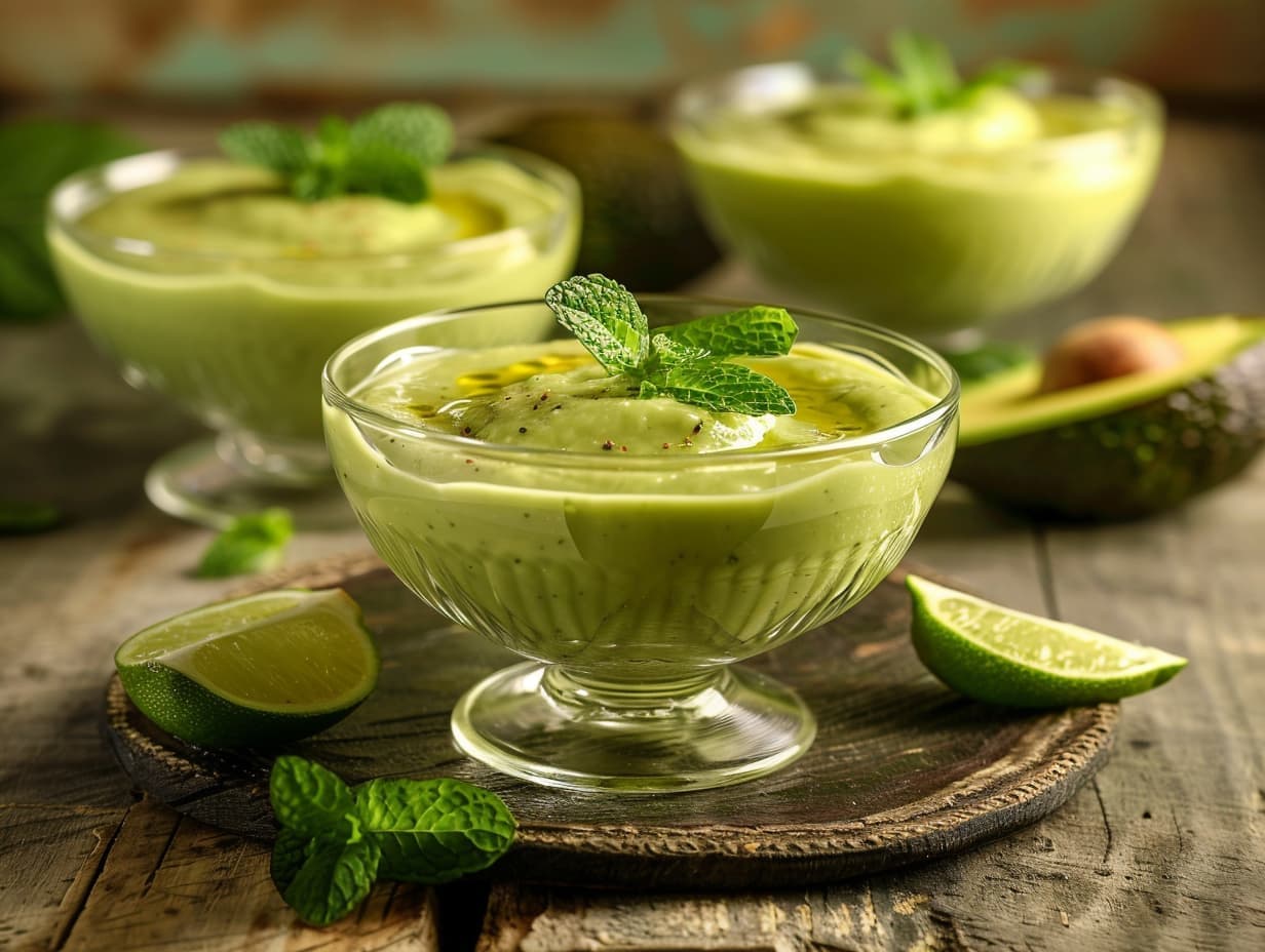 Groene avocado gazpacho