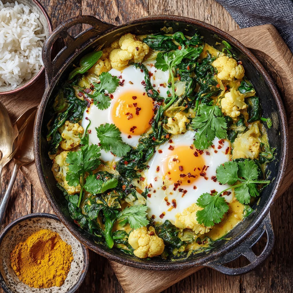Groente-ei curry