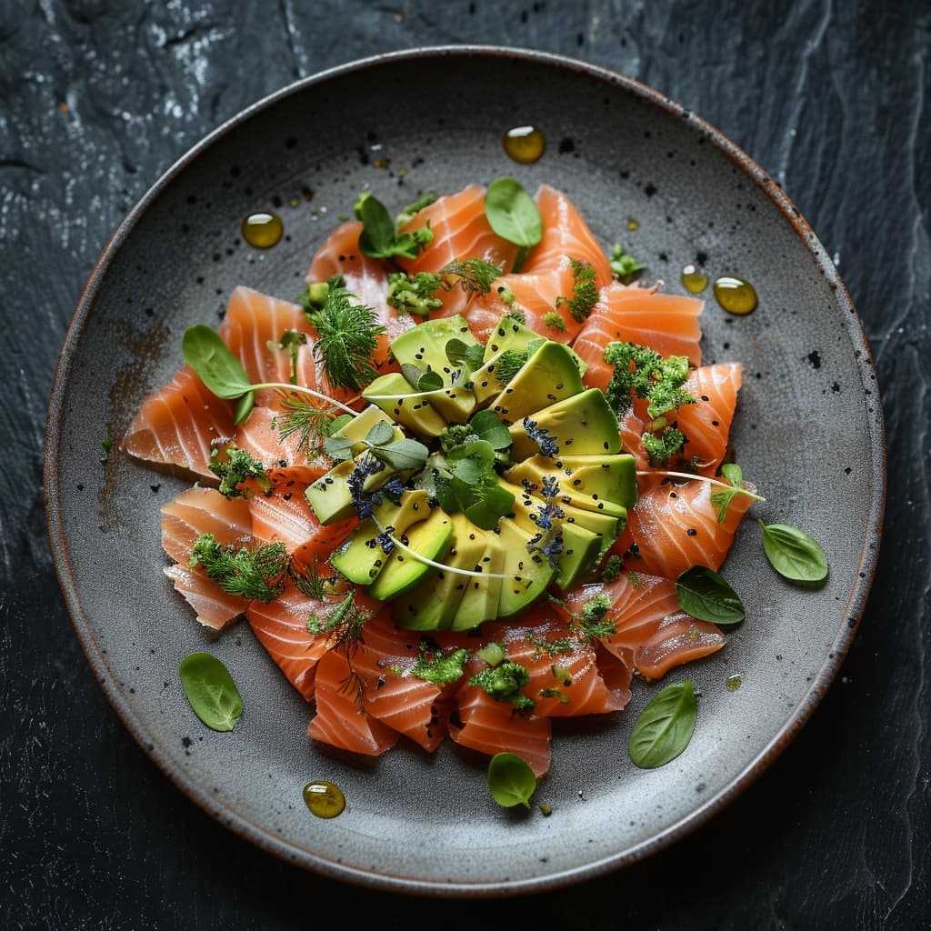 Rauwe zalm met avocado