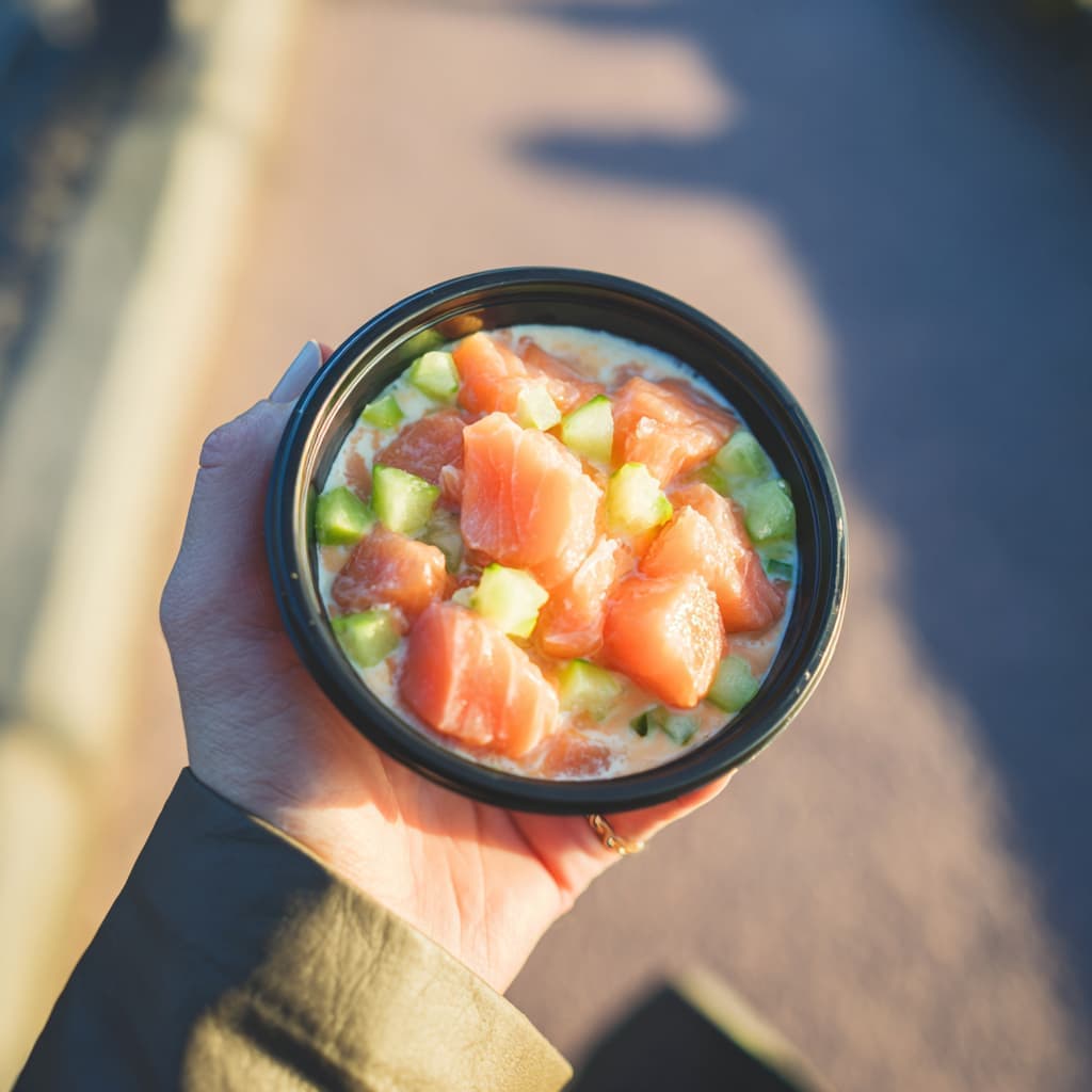 Salmon-Cucumber To-Go Cup