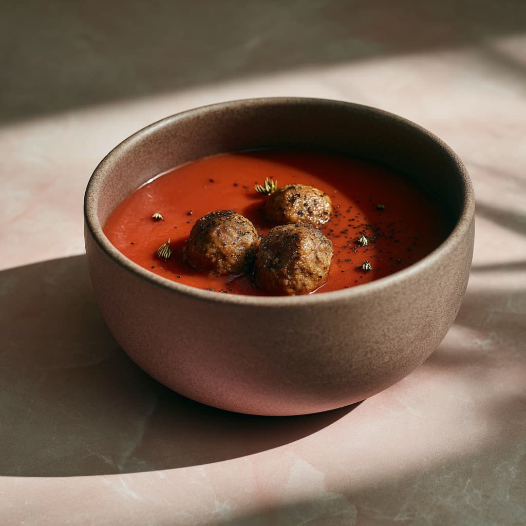 Tomato Soup with Meatballs