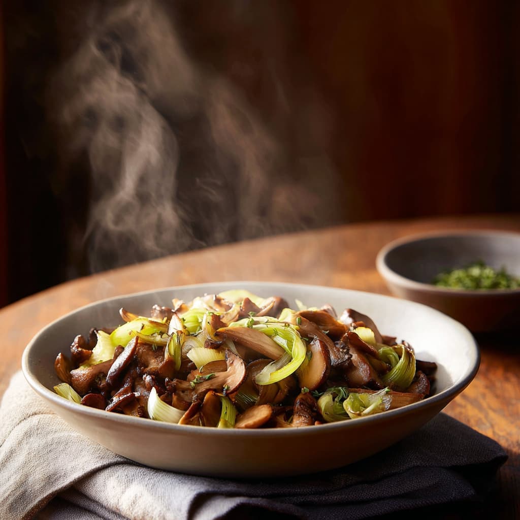 Warme Shiitake & Prei Schotel