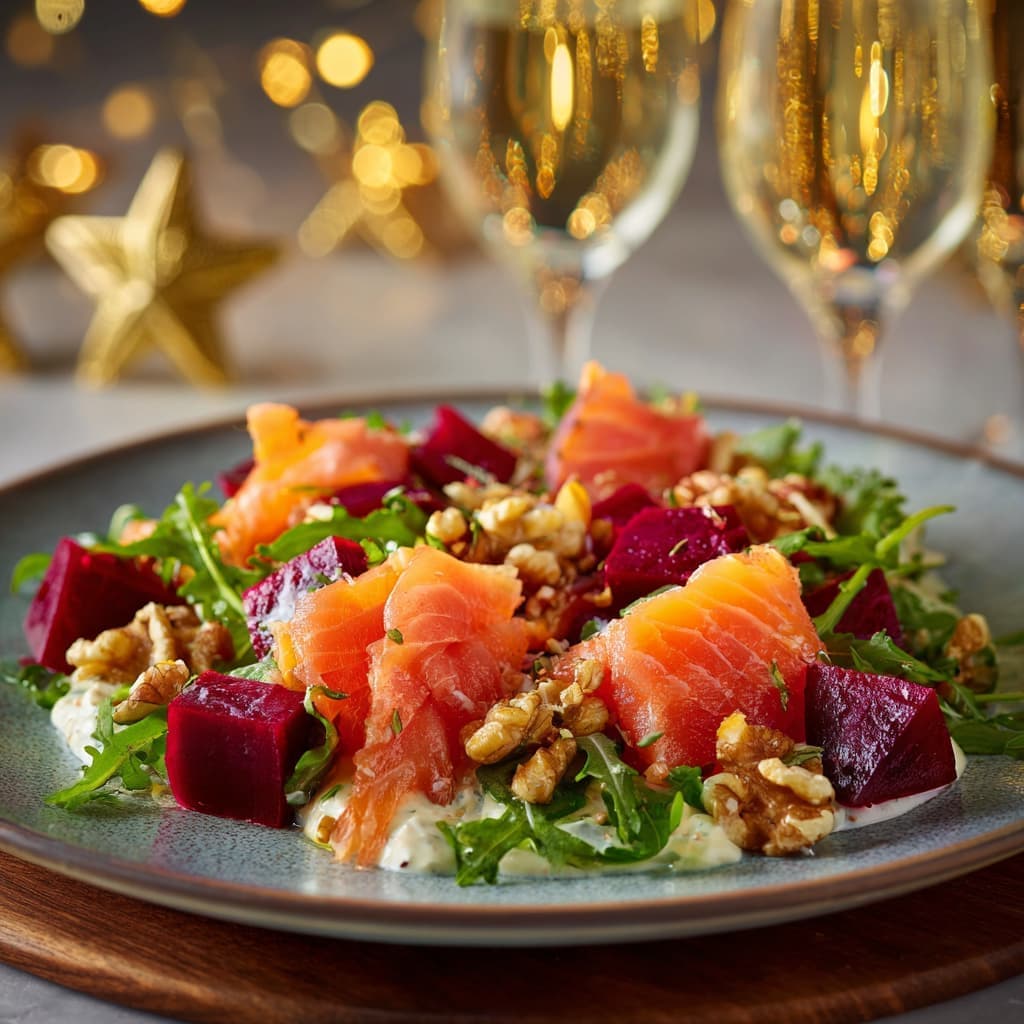 Zalm-biet feestplank