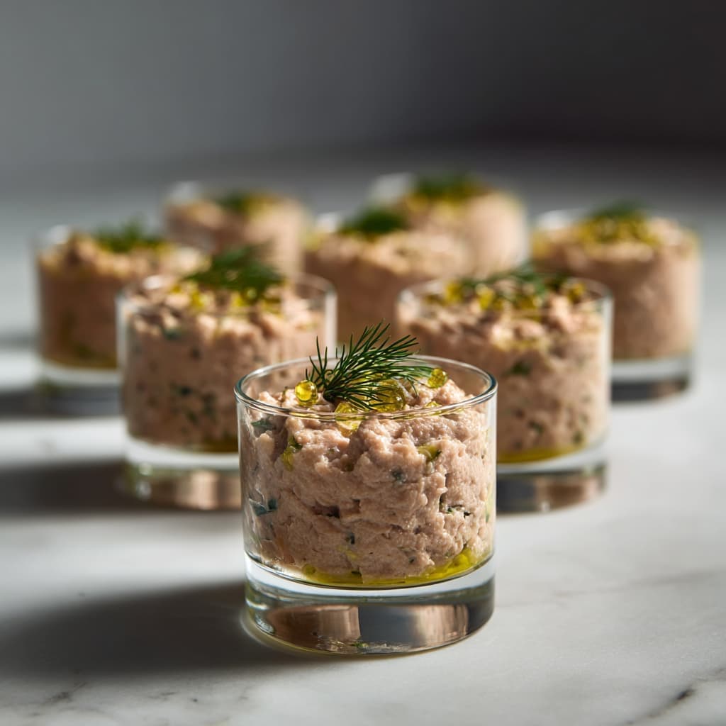 Zalmpâté in verrines