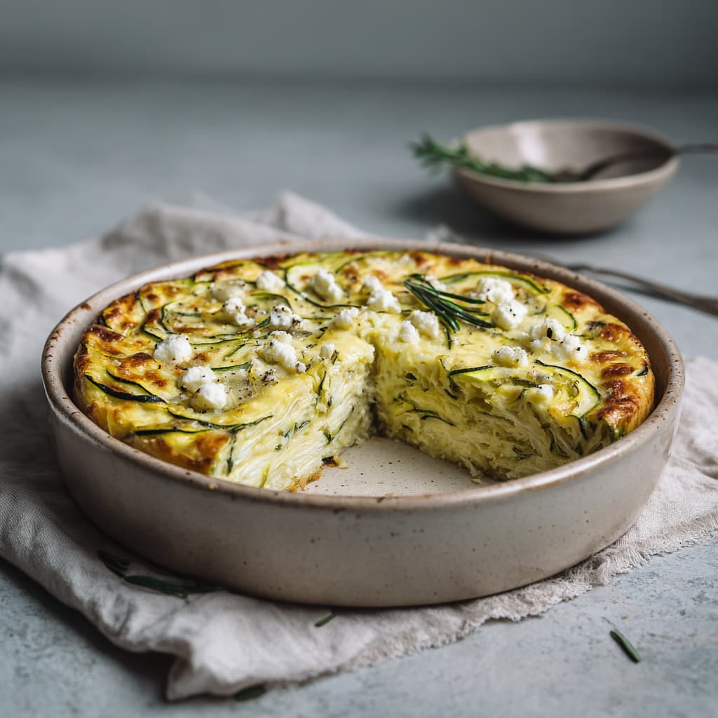 Zucchini Quiche with Garlic & Rosemary
