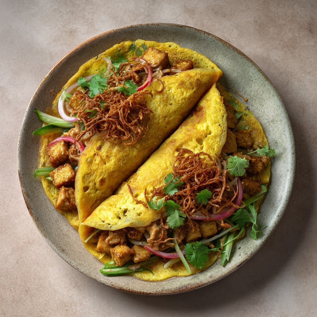 Javaanse omelet wrap met tempeh
