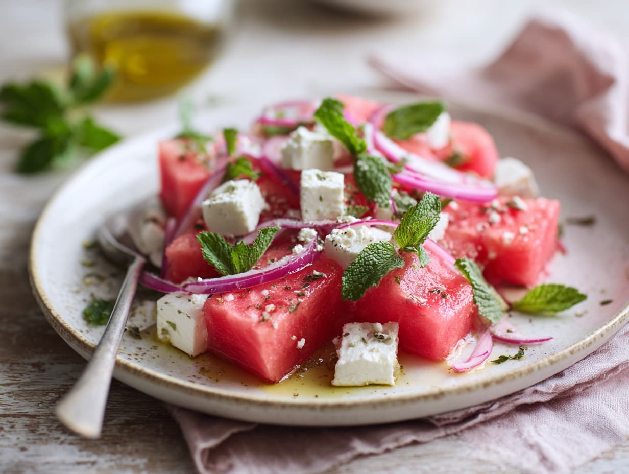 Watermelon Salad with Feta and Mint