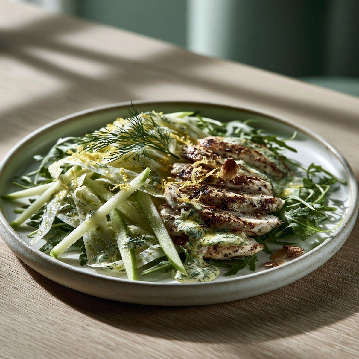 Lemon Chicken with Fennel, Apple & Yogurt Dressing