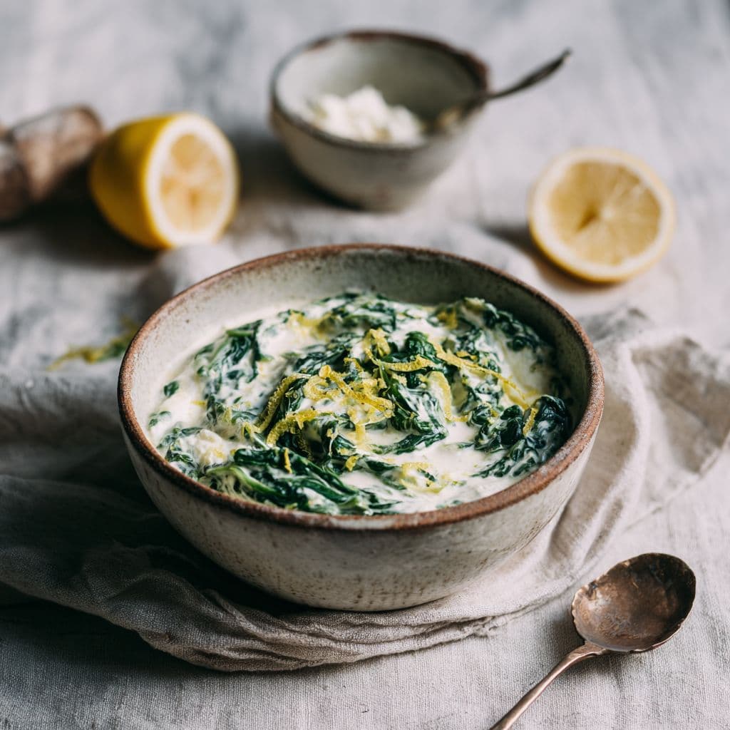Creamy Spinach with Ricotta and Lemon